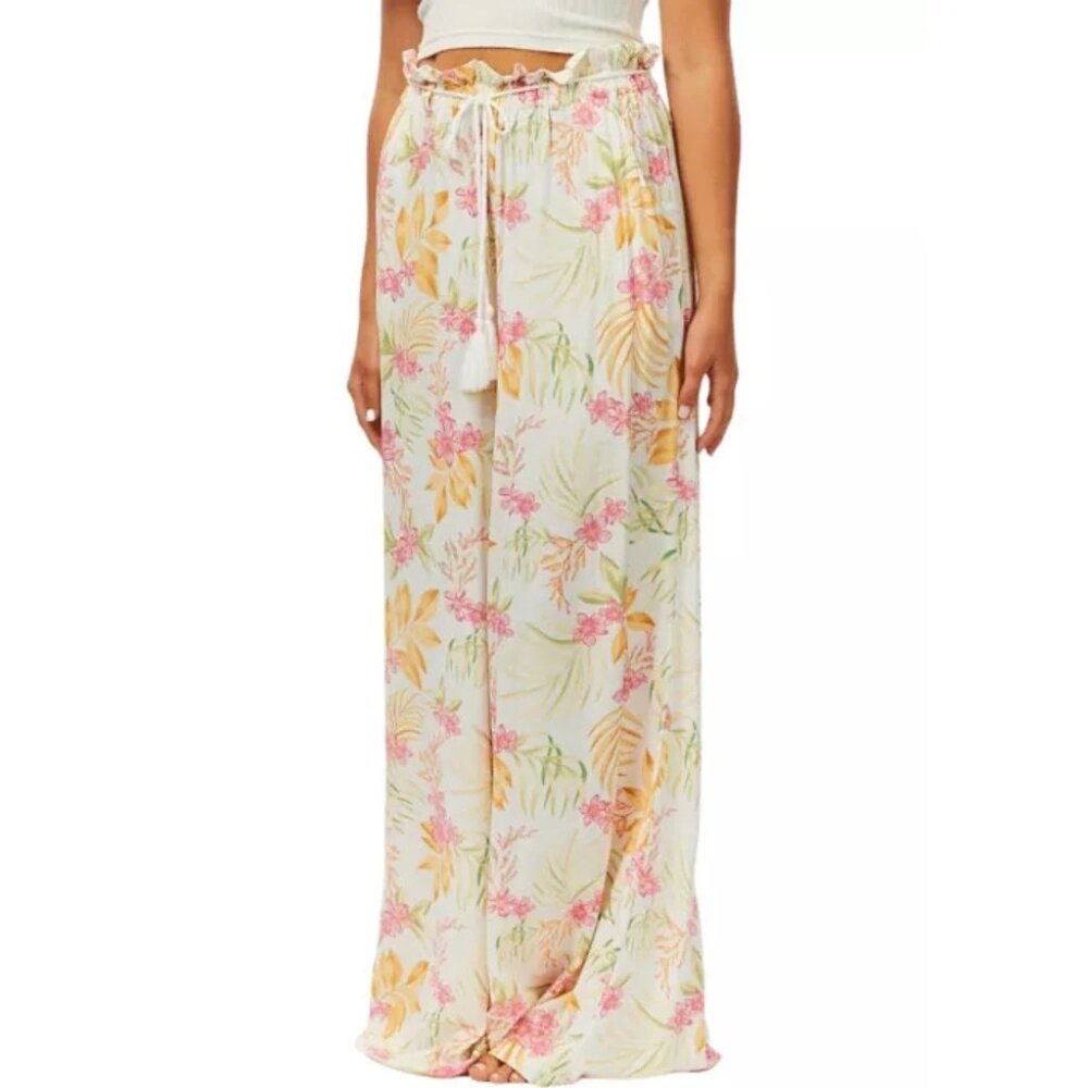 Rip Curl Sun Dance Pants | White Floral Print | Size S